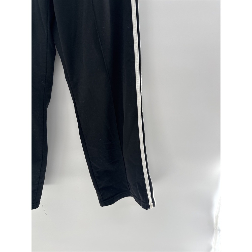 ADIDAS Jogger Track Pants Black White Stripes Elastic Waist Zip Ankle M Unisex - Picture 5 of 7